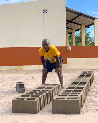 Producing bricks for the foundation